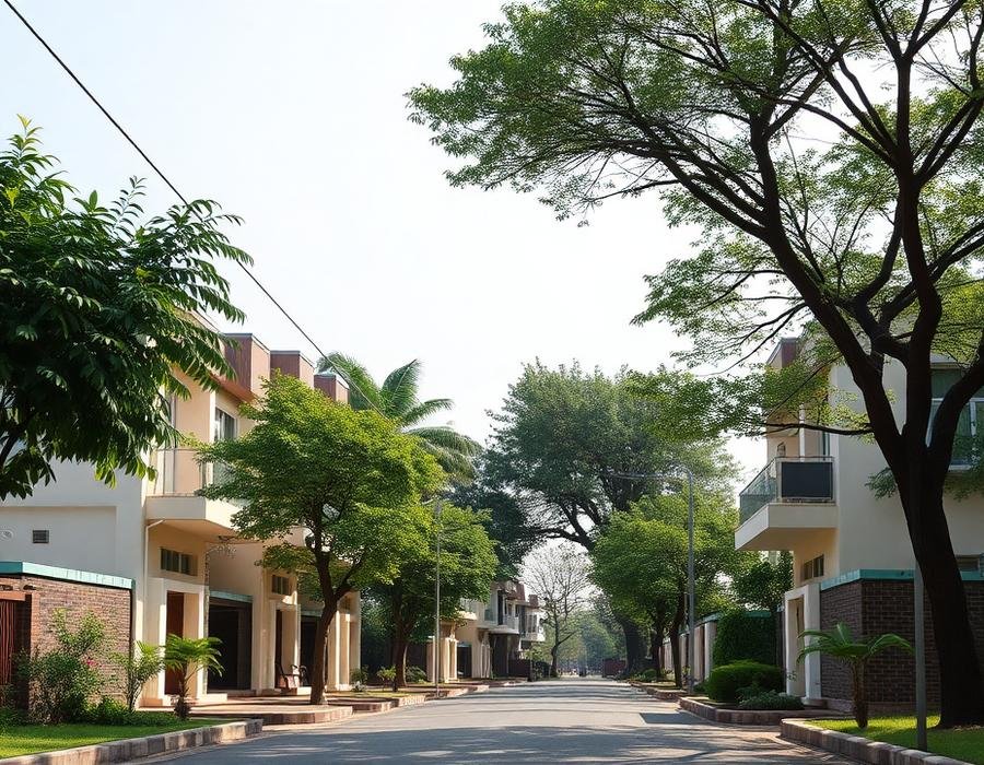 Independent house on a quiet residential street